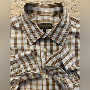 Harry Rosen - All cotton Prince of Wales check dress shirt Size Medium